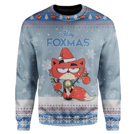 Ugly Christmas Merry Foxmas Custom Sweater Apparel HD-DT11111904 Ugly Christmas Sweater Long Sleeve S