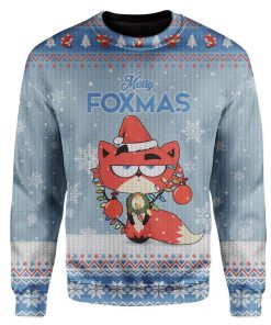 Ugly Christmas Merry Foxmas Custom Sweater Apparel HD-DT11111904 Ugly Christmas Sweater Long Sleeve S 