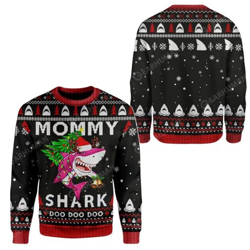 Ugly Christmas Mommy Shark Custom Sweater Apparel HD-TA25111918 Ugly Christmas Sweater
