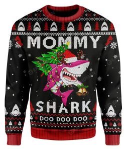 Ugly Christmas Mommy Shark Custom Sweater Apparel HD-TA25111918 Ugly Christmas Sweater Long Sleeve S 
