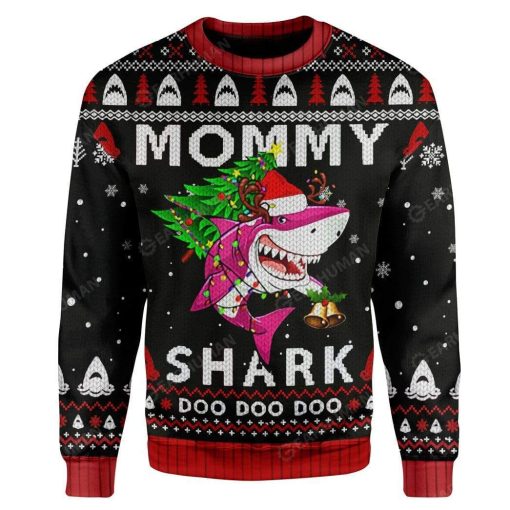 Ugly Christmas Mommy Shark Custom T-Shirts Hoodie Apparel HD-TA25111918 3D Custom Fleece Hoodies Long Sleeve S