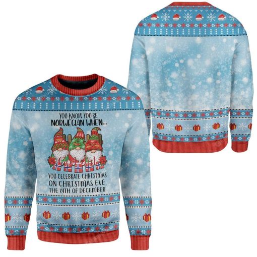 Gearhumans Ugly Christmas Norwegian Christmas 24th Custom Sweater Apparel 8 Ugly Christmas Norwegian Christmas 24th Custom Sweater Apparel HD-AT2611191 Ugly Christmas Sweater
