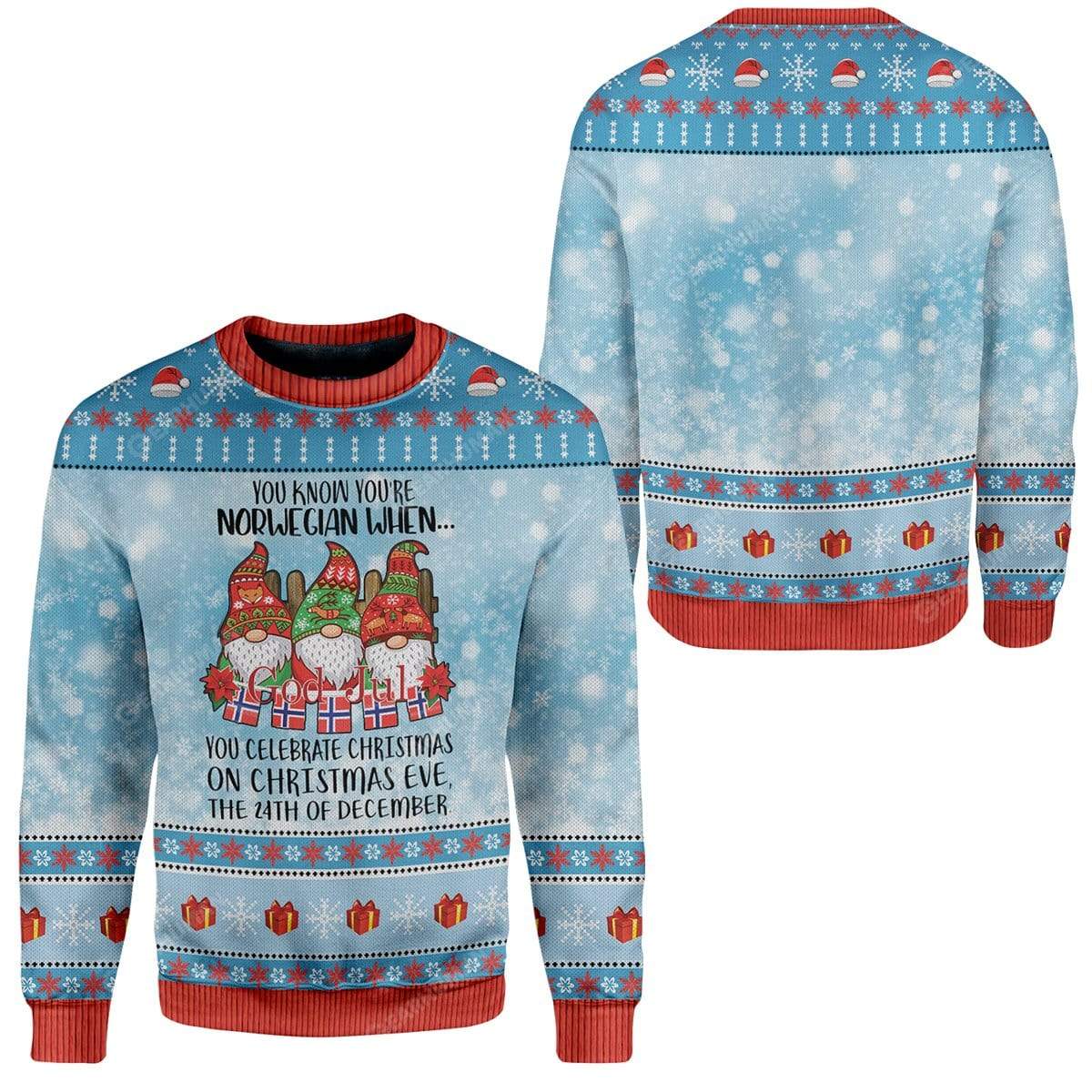 Gearhumans Ugly Christmas Norwegian Christmas 24th Custom Sweater Apparel 5 Ugly Christmas Norwegian Christmas 24th Custom Sweater Apparel HD-AT2611191 Ugly Christmas Sweater