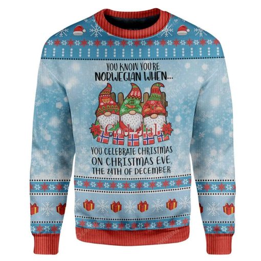 Gearhumans Ugly Christmas Norwegian Christmas 24th Custom Sweater Apparel 6 Ugly Christmas Norwegian Christmas 24th Custom Sweater Apparel HD-AT2611191 Ugly Christmas Sweater Long Sleeve S