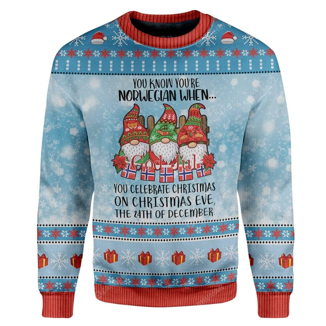 Gearhumans Ugly Christmas Norwegian Christmas 24th Custom Sweater Apparel 3 Ugly Christmas Norwegian Christmas 24th Custom Sweater Apparel HD-AT2611191 Ugly Christmas Sweater Long Sleeve S