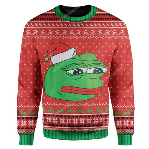 Ugly Christmas Pepe The Frog Custom Sweater Apparel HD-AT2811195 Ugly Christmas Sweater Long Sleeve S