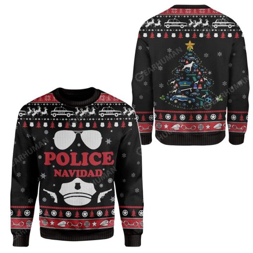 Ugly Christmas Police Navidad Custom Sweater Apparel HD-DT2611195 Ugly Christmas Sweater