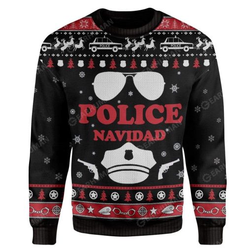 Ugly Christmas Police Navidad Custom Sweater Apparel HD-DT2611195 Ugly Christmas Sweater Long Sleeve S