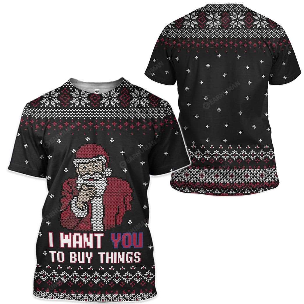 Gearhumans Ugly Christmas Santa Custom T-shirt - Hoodies Apparel 7 Ugly Christmas Santa Custom T-shirt - Hoodies Apparel HD-AT13111919 3D Custom Fleece Hoodies