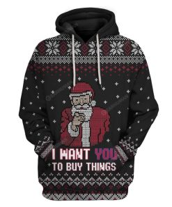Ugly Christmas Santa Custom T-shirt - Hoodies Apparel HD-AT13111919 3D Custom Fleece Hoodies Hoodie S 