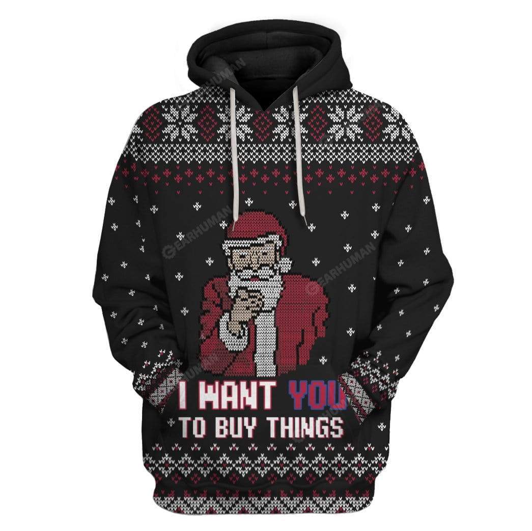 Gearhumans Ugly Christmas Santa Custom T-shirt - Hoodies Apparel 1 Ugly Christmas Santa Custom T-shirt - Hoodies Apparel HD-AT13111919 3D Custom Fleece Hoodies Hoodie S
