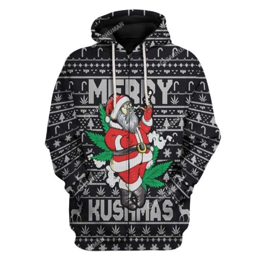 Ugly Christmas Santa Custom T-shirt - Hoodies Apparel HD-AT14111919 3D Custom Fleece Hoodies Zip Hoodie S
