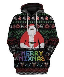 Ugly Christmas Santa Custom T-shirt - Hoodies Apparel HD-AT18111914 3D Custom Fleece Hoodies Hoodie S 