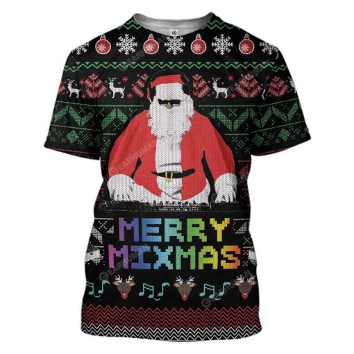 Ugly Christmas Santa Custom T-shirt - Hoodies Apparel HD-AT18111914 3D Custom Fleece Hoodies T-Shirt S