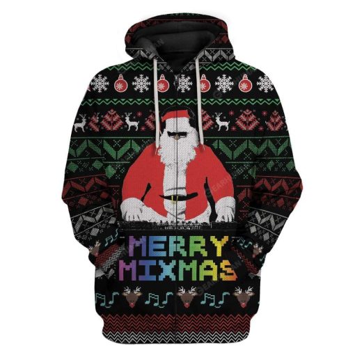 Ugly Christmas Santa Custom T-shirt - Hoodies Apparel HD-AT18111914 3D Custom Fleece Hoodies Zip Hoodie S