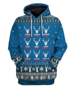 Ugly Christmas Santa's Reindeer Hunting Custom T-Shirts Hoodies Apparel HD-TA25111903 3D Custom Fleece Hoodies Hoodie S 