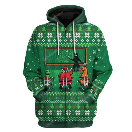 Ugly Christmas School Custom T-shirt - Hoodies Apparel HD-AT21111919 3D Custom Fleece Hoodies Zip Hoodie S