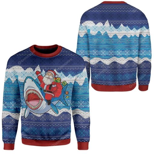 Ugly Christmas Shark And Santa Custom Sweater Apparel HD-TT13111916 Ugly Christmas Sweater