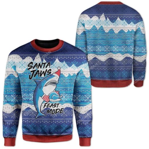 Ugly Christmas Shark Custom T-shirt - Hoodies Apparel HD-TA22111912 3D Custom Fleece Hoodies