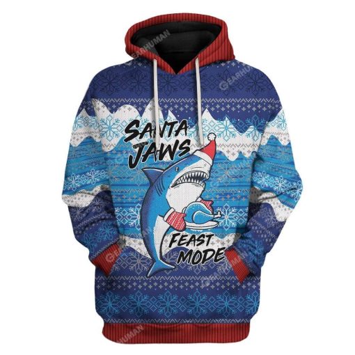 Ugly Christmas Shark Custom T-shirt - Hoodies Apparel HD-TA22111912 3D Custom Fleece Hoodies Hoodie S