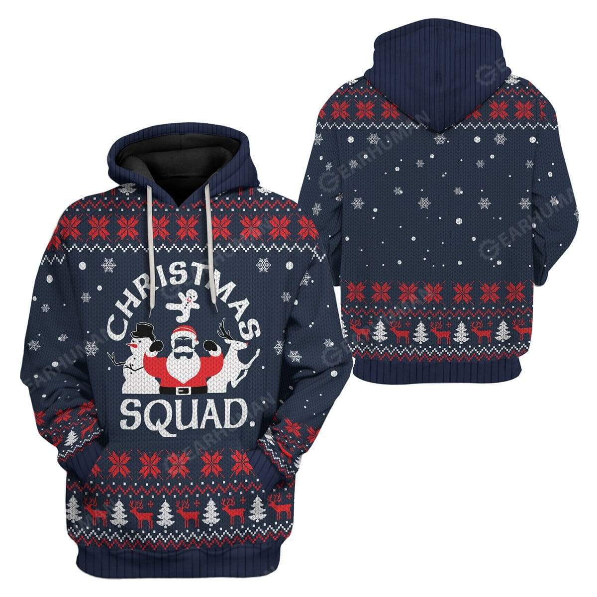 Gearhumans Ugly Christmas Squad Hoodie T-Shirts Apparel 5 Ugly Christmas Squad Hoodie T-Shirts Apparel HD-AT3011192 3D Custom Fleece Hoodies