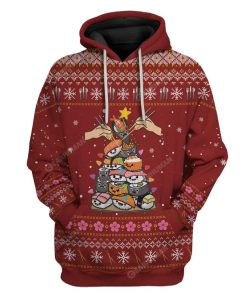 Ugly Christmas Sushi Custom T-shirt - Hoodies Apparel HD-TA18111907 3D Custom Fleece Hoodies Hoodie S 