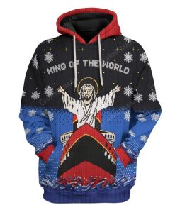 Ugly Christmas Titanic Jesus King Of The World Custom T-Shirts Hoodies Apparel HD-QM28111913 3D Custom Fleece Hoodies Hoodie S 
