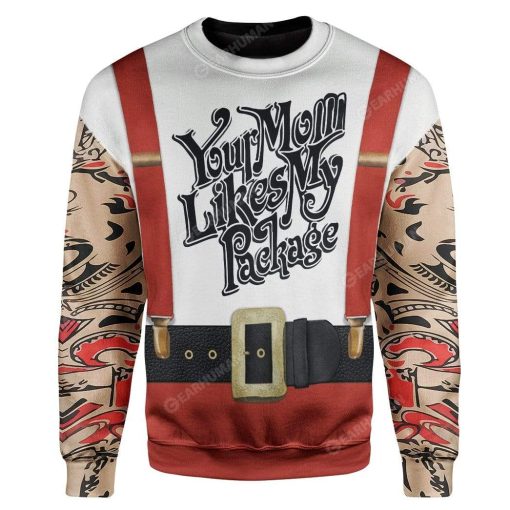 Ugly Christmas Your Mom Likes My Package Custom T-shirt - Hoodies Apparel HD-TA20111912 3D Custom Fleece Hoodies Long Sleeve S