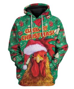 Ugly Cluck-ry Christmas Custom T-shirt - Hoodies Apparel HD-TT21111917 3D Custom Fleece Hoodies Hoodie S 