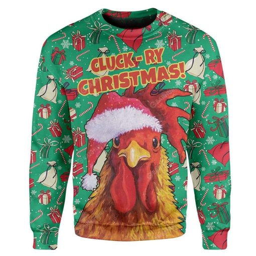Ugly Cluck-ry Christmas Custom T-shirt - Hoodies Apparel HD-TT21111917 3D Custom Fleece Hoodies Long Sleeve S