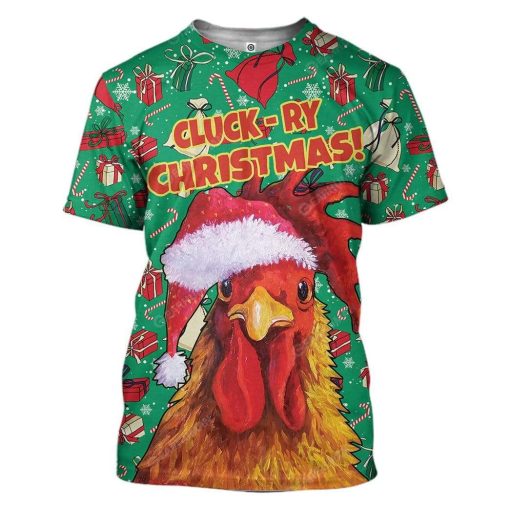 Ugly Cluck-ry Christmas Custom T-shirt - Hoodies Apparel HD-TT21111917 3D Custom Fleece Hoodies T-Shirt S