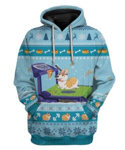 Ugly Corgi Workout Before Christmas Custom T-Shirts Hoodies Apparel DG-TA0512193 3D Custom Fleece Hoodies Hoodie S 