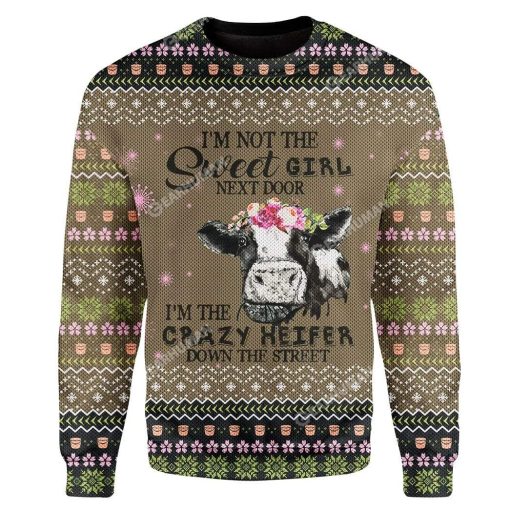 Ugly Cow Custom T-shirt - Hoodies Apparel HD-AT07111902 Ugly Christmas Sweater Long Sleeve S