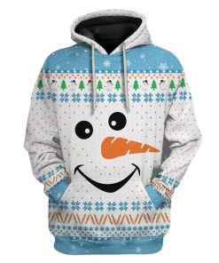 Ugly Cozy Christmas Snowman Face Custom T-Shirts Hoodies Apparel HD-AT0412192 3D Custom Fleece Hoodies Hoodie S 