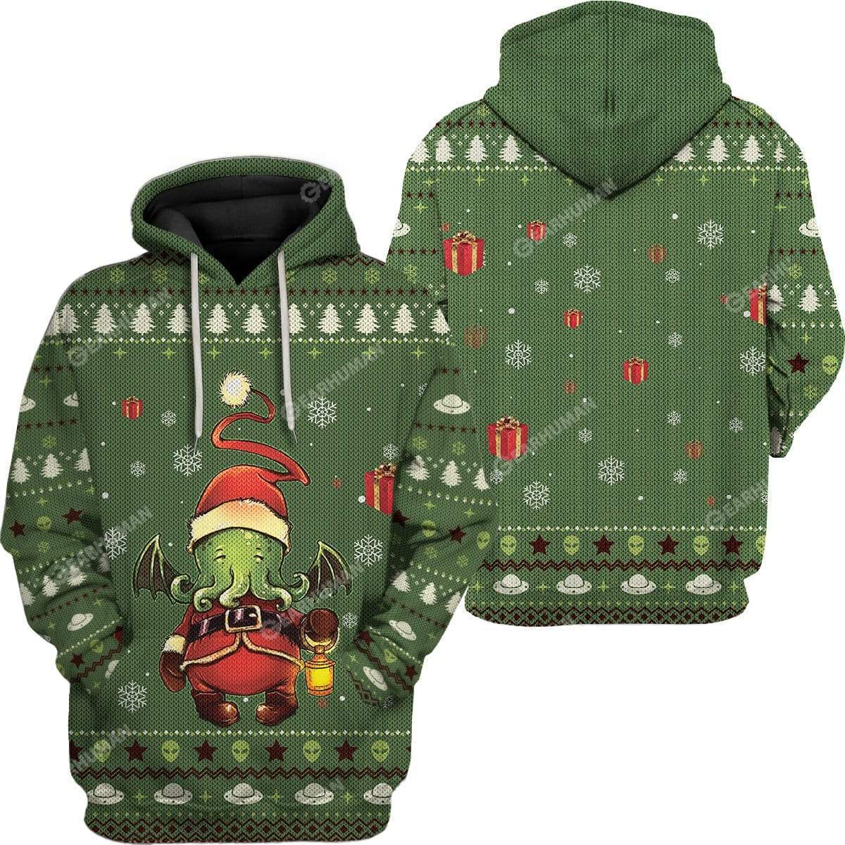 Gearhumans Ugly Cthulhu Custom T-shirt - Hoodies Apparel 5 Ugly Cthulhu Custom T-shirt - Hoodies Apparel HD-TA15111913 3D Custom Fleece Hoodies