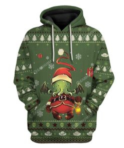 Ugly Cthulhu Custom T-shirt - Hoodies Apparel HD-TA15111913 3D Custom Fleece Hoodies Hoodie S 