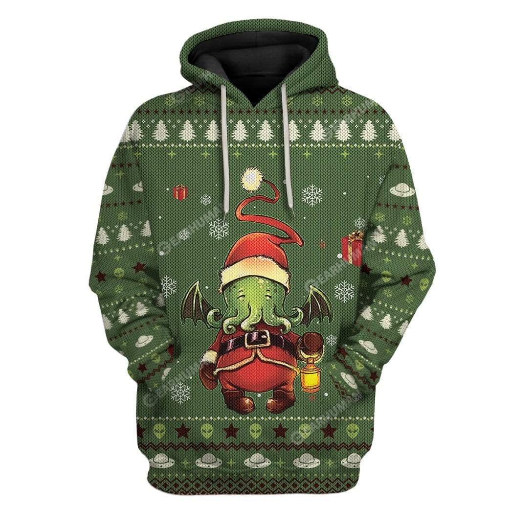 Gearhumans Ugly Cthulhu Custom T-shirt - Hoodies Apparel 1 Ugly Cthulhu Custom T-shirt - Hoodies Apparel HD-TA15111913 3D Custom Fleece Hoodies Hoodie S