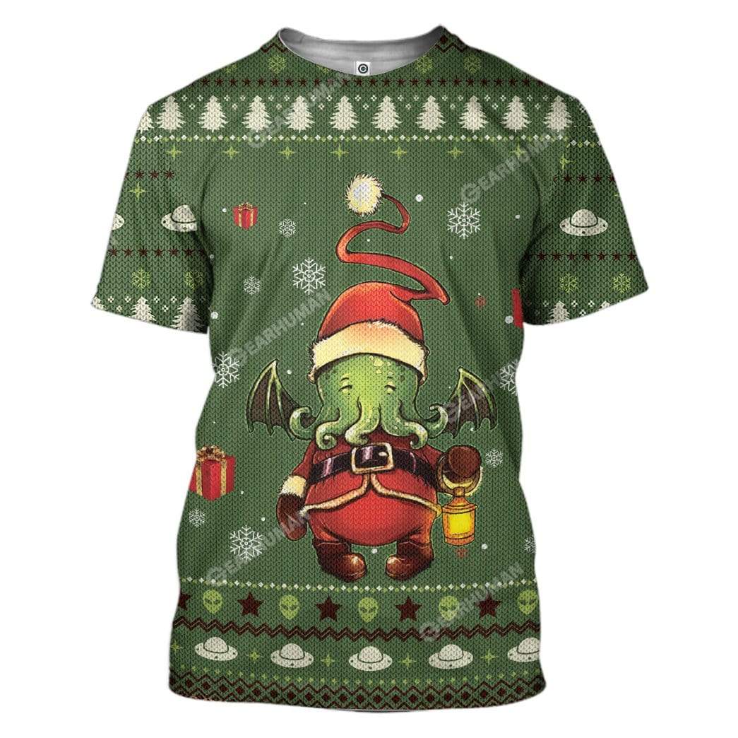 Gearhumans Ugly Cthulhu Custom T-shirt - Hoodies Apparel 3 Ugly Cthulhu Custom T-shirt - Hoodies Apparel HD-TA15111913 3D Custom Fleece Hoodies T-Shirt S