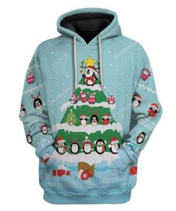 Ugly Cute Penguin Christmas Tree Custom T-Shirts Hoodies Apparel AN-DT2911191 3D Custom Fleece Hoodies Hoodie S 