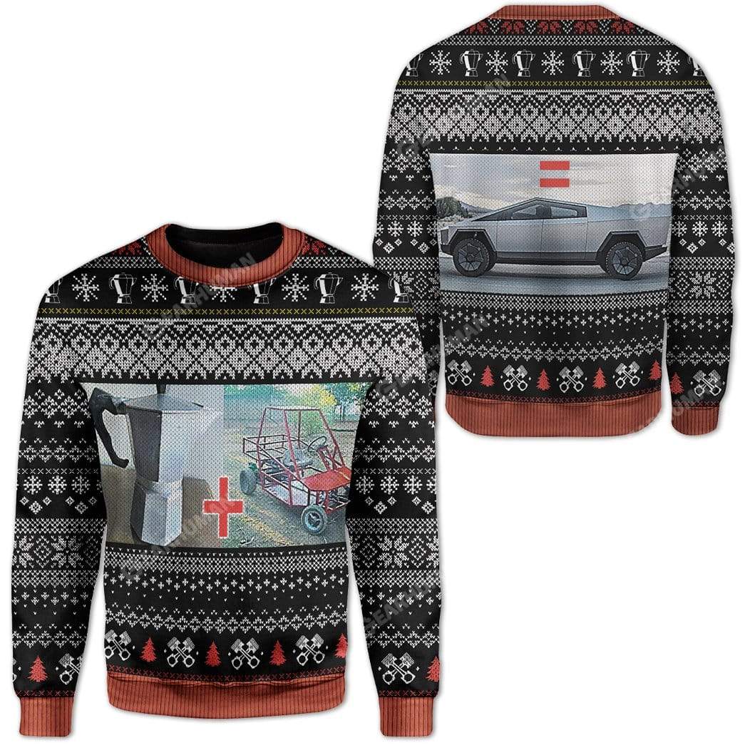 Gearhumans Ugly Cybertruck Custom Sweater Apparel 5 Ugly Cybertruck Custom Sweater Apparel HD-AT2611195 Ugly Christmas Sweater