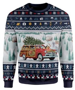 Ugly Dog Pickup Retro Camper And Wagon Christmas Custom Sweater Apparel CP-DT25111905 Ugly Christmas Sweater Long Sleeve S 