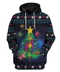Ugly Dragonfly Christmas Tree Custom T-Shirts Hoodies Apparel AN-DT2811195 3D Custom Fleece Hoodies Hoodie S 