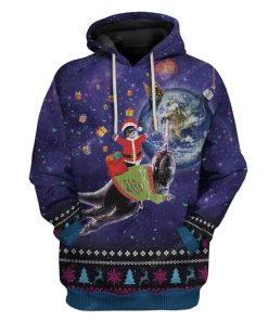 Ugly Galaxy Christmas Cat On Dinosaur Unicorn In Space Custom T-Shirts Hoodies Apparel GL-DT0512193 3D Custom Fleece Hoodies Hoodie S 