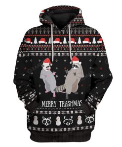 Ugly Garbage Gang Raccoon Merry Trashmas Hoodie T-Shirts Apparel AN-AT2711197 3D Custom Fleece Hoodies Hoodie S 