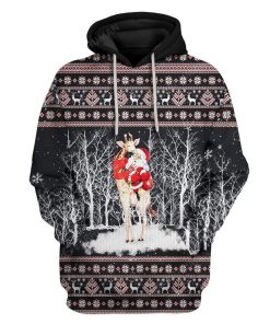 Ugly Giraffe And Santa Custom T-shirt - Hoodies Apparel HD-TT12111914 3D Custom Fleece Hoodies Hoodie S 