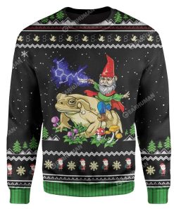 Ugly Gnome Riding Toad Christmas Custom Sweater Apparel HD-TA2711191 Ugly Christmas Sweater Long Sleeve S 