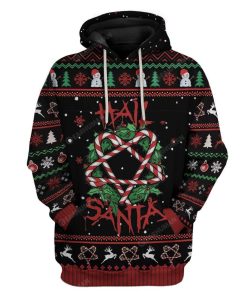 Ugly Hail Santa Candy Cane Summonings Hoodie TShirt Apparel HD-AT0312192 3D Custom Fleece Hoodies Hoodie S 