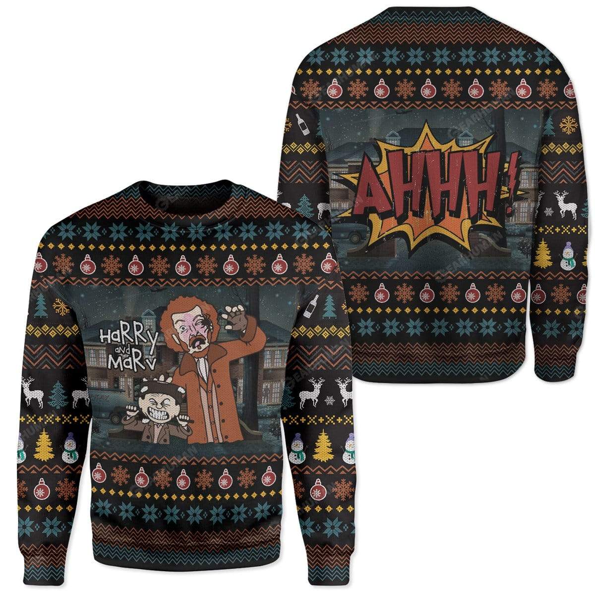 Gearhumans Ugly Home Alone Custom Sweater Apparel 5 Ugly Home Alone Custom Sweater Apparel HD-TA1311903 Ugly Christmas Sweater