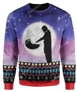 Ugly Mando And Baby Custom Sweater Apparel MV-TA2611194 Ugly Christmas Sweater Long Sleeve S