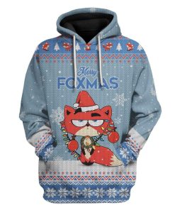 Ugly Merry Foxmas Custom T-shirt - Hoodies Apparel HD-DT11111904 3D Custom Fleece Hoodies Hoodie S